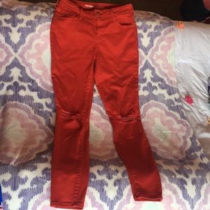 Old navy rockstar red distressed jean